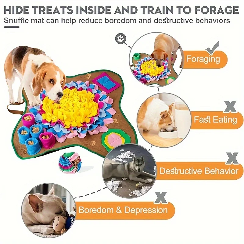 Pet Sniffing Training Mat Dogs Cats Educational Stress 10 Pet Supplies
