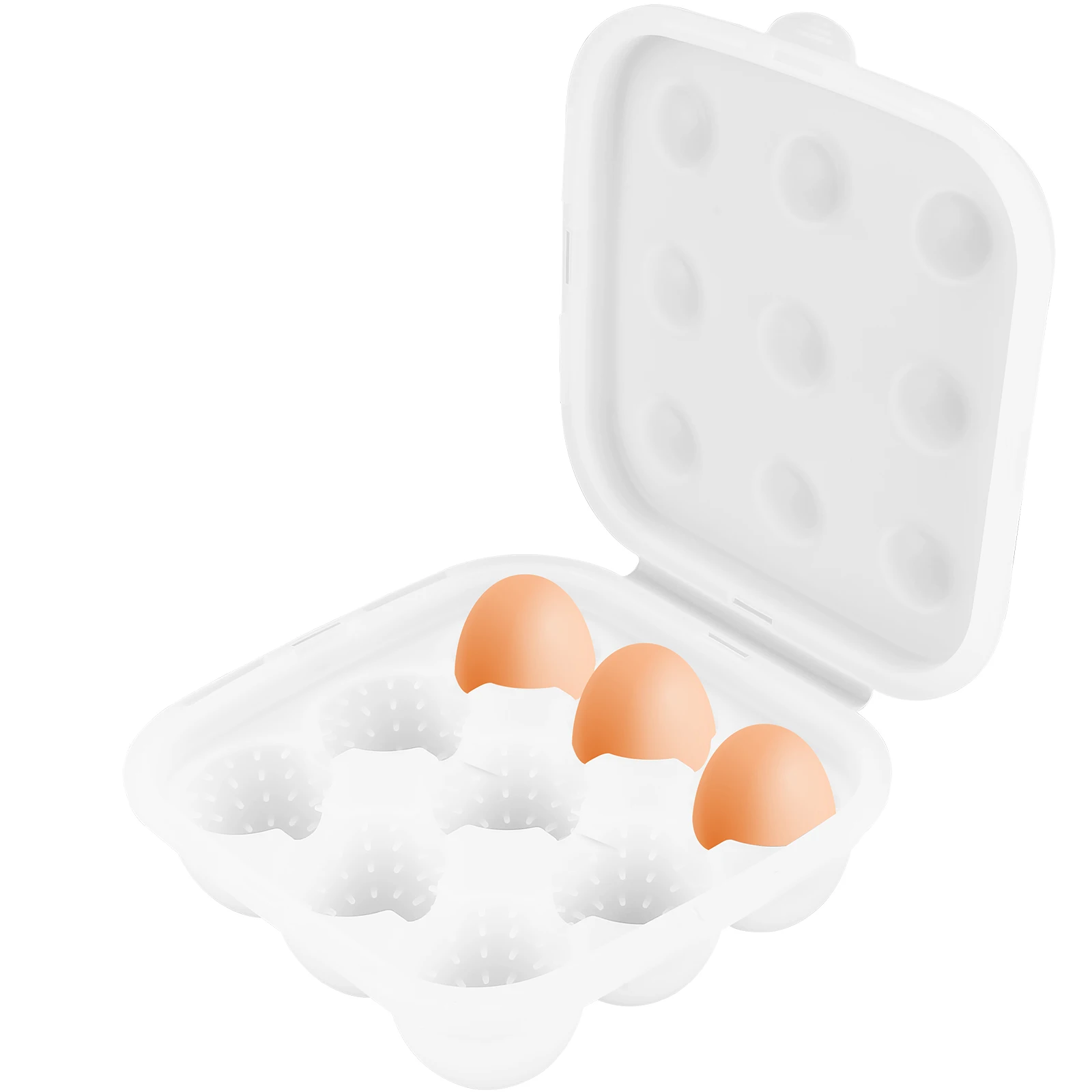 

Egg Holder for Refrigerator Holds 9 Egg Box Silicone Egg Refrigerator Organizer with Lid Flip-Top Egg Tray Container with 9