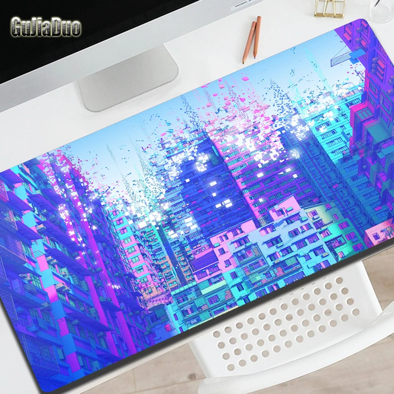 

GuJiaDuo Fantasy Cityscape Mange Mouse Pad Computer Table Desk Mat XL Gamer Anti Slip Comic Mousepad PC Stuff Accessories Carpet