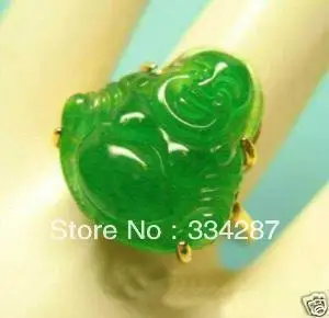 NEW gold plate green jades buddha ring 7 8 9# 
NEW gold plate green jades buddha ring 7 8 9#