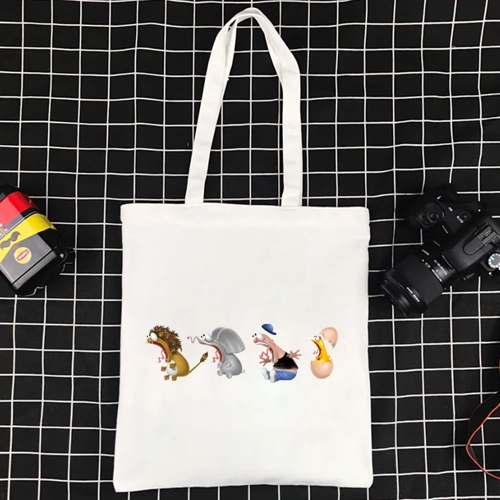 

Women Shopping Bags Foldable Handbag Cartoon Pattern Shoulder Bag Reusable Eco-friendly High Capacity Tote Packet Shopper Pack