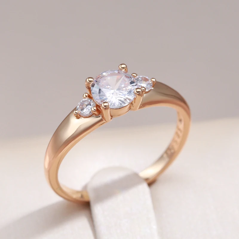 Kinel New 585 Rose Gold Bride Wedding Ring Fashion Natural Zircon Crystal Rings for Women Engagement Luxury Jewelry Sae68b88ce3d84543a7495dce9217a47bB