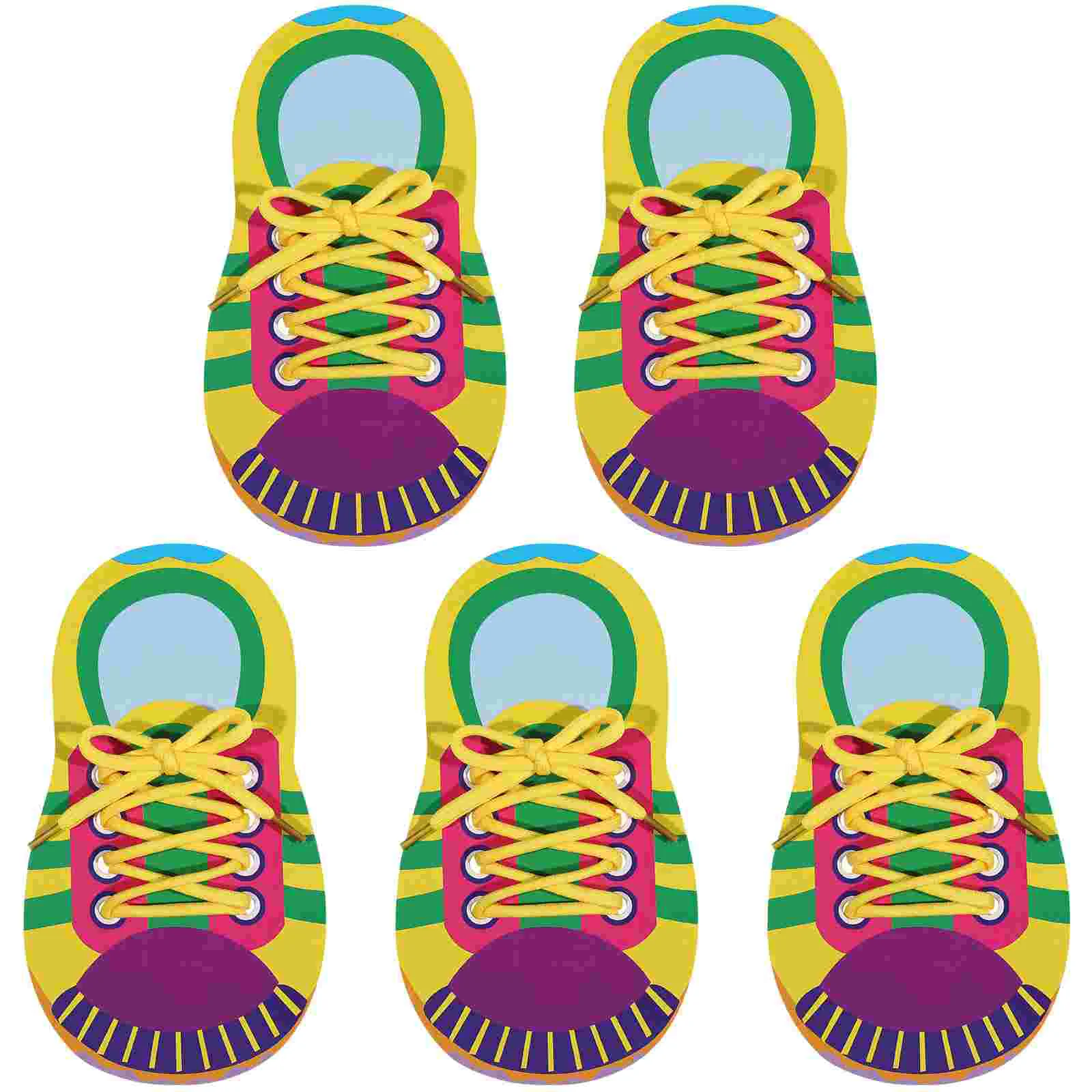 

5 Sets Shoelace Threading Teaching Toys Learn to Tie Shoelaces Playthings Early Educational Toys for Kids Toddlers