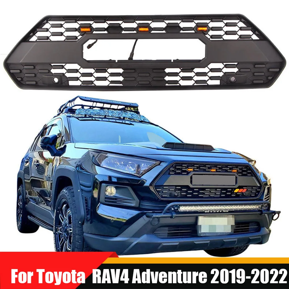 Matte Black Front Grill Bumper Grille With Letter/LED Lights Exterior Styling Accessories For Toyota RAV4 Adventure 2019-2022
Matte Black Front Grill Bumper Grille With Letter/LED Lights Exterior Styling Accessories For Toyota RAV4 Adventure 2019-2022