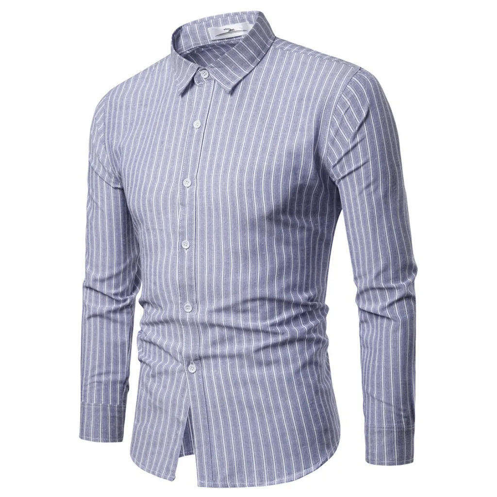 Mens Striped Shirt Spring Autumn Long Sleeve Shirt Turndown Collar Button Top Shirt Casual Daily Wear Male Business Clothing
Mens Striped Shirt Spring Autumn Long Sleeve Shirt Turndown Collar Button Top Shirt Casual Daily Wear Male Business Clothing
