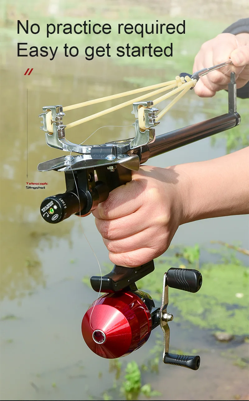 Generic Hunting Fish Straight Rod Precision Telescopic Catapult Slings