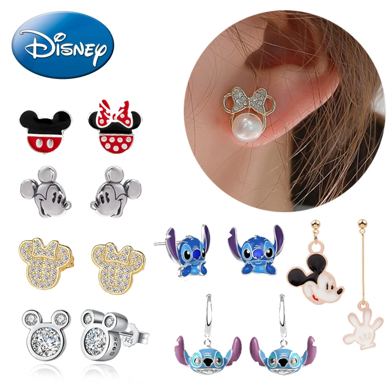 

Disney Anime Mickey Mouse Minnie Stud Earrings Accessories Women Jewelry Kawaii Birthday Gifts for Girlfriend