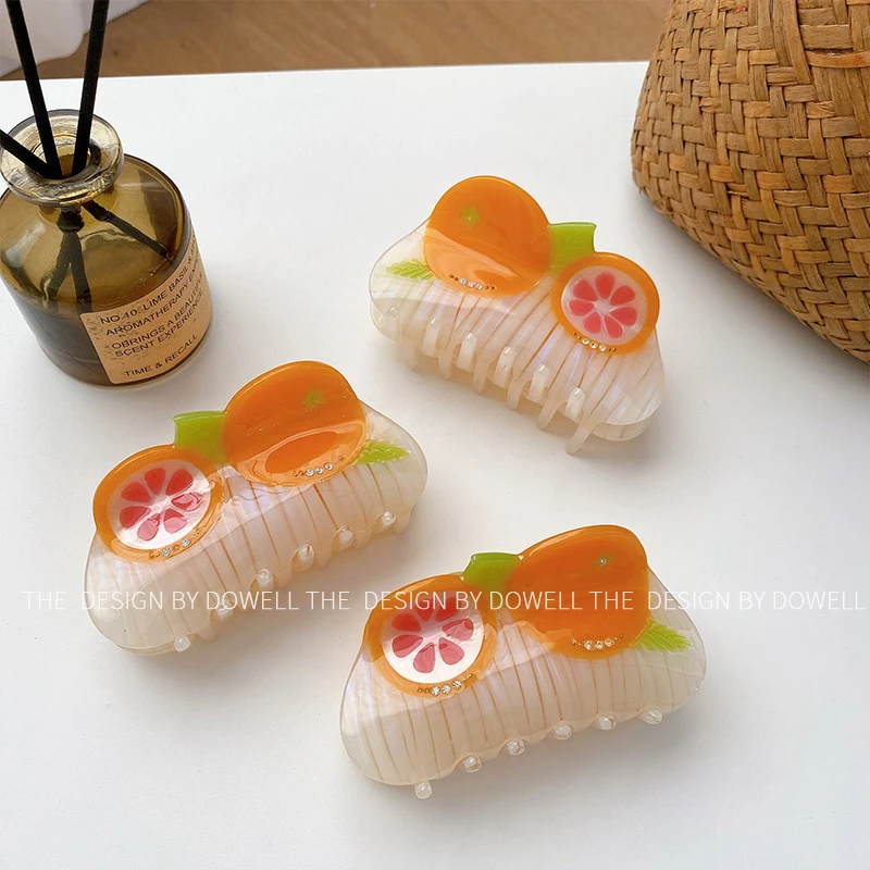 Korean Cute Fruit Hair Claw Clip Acetate Rhinestone Hairpin Women Ponytail Shark Grab Hair Clip for Girl Hair Accessories 2022
Korean Cute Fruit Hair Claw Clip Acetate Rhinestone Hairpin Women Ponytail Shark Grab Hair Clip for Girl Hair Accessories 2022
