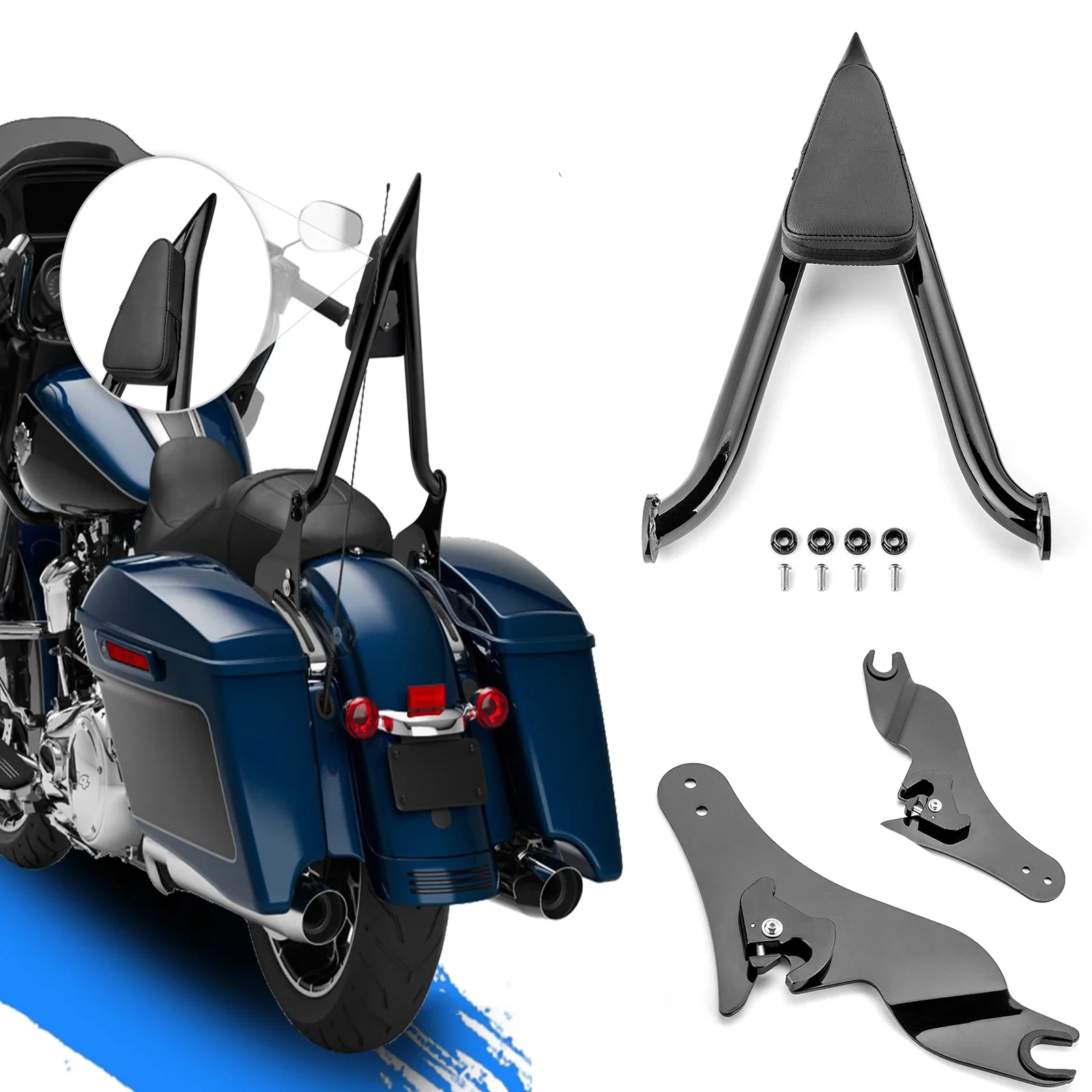 22"Tall Passenger Backrest Sissy Bar For Harley Touring FLHX FLHT FLHR FLTR 2009-2024 Quick Detachable Fat Bar 1.3" Black
22"Tall Passenger Backrest Sissy Bar For Harley Touring FLHX FLHT FLHR FLTR 2009-2024 Quick Detachable Fat Bar 1.3" Black
