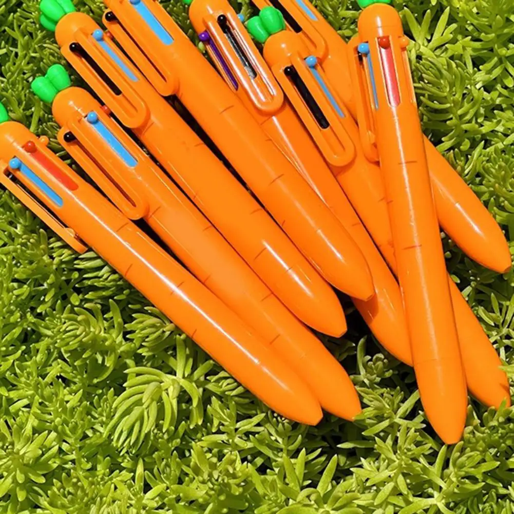 

Signing Pen Creative Carrot Shape Ballpoint Pen 6 Color Retractable Stationery Pen for School Marker Writing Writing Pen