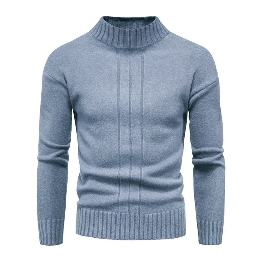 

Casual Turtleneck Sweater Men Pullovers Spring Autumn Fashion Sweater Solid Slim Fit Knitwear Long Sleeve Knitwear Clothing Man