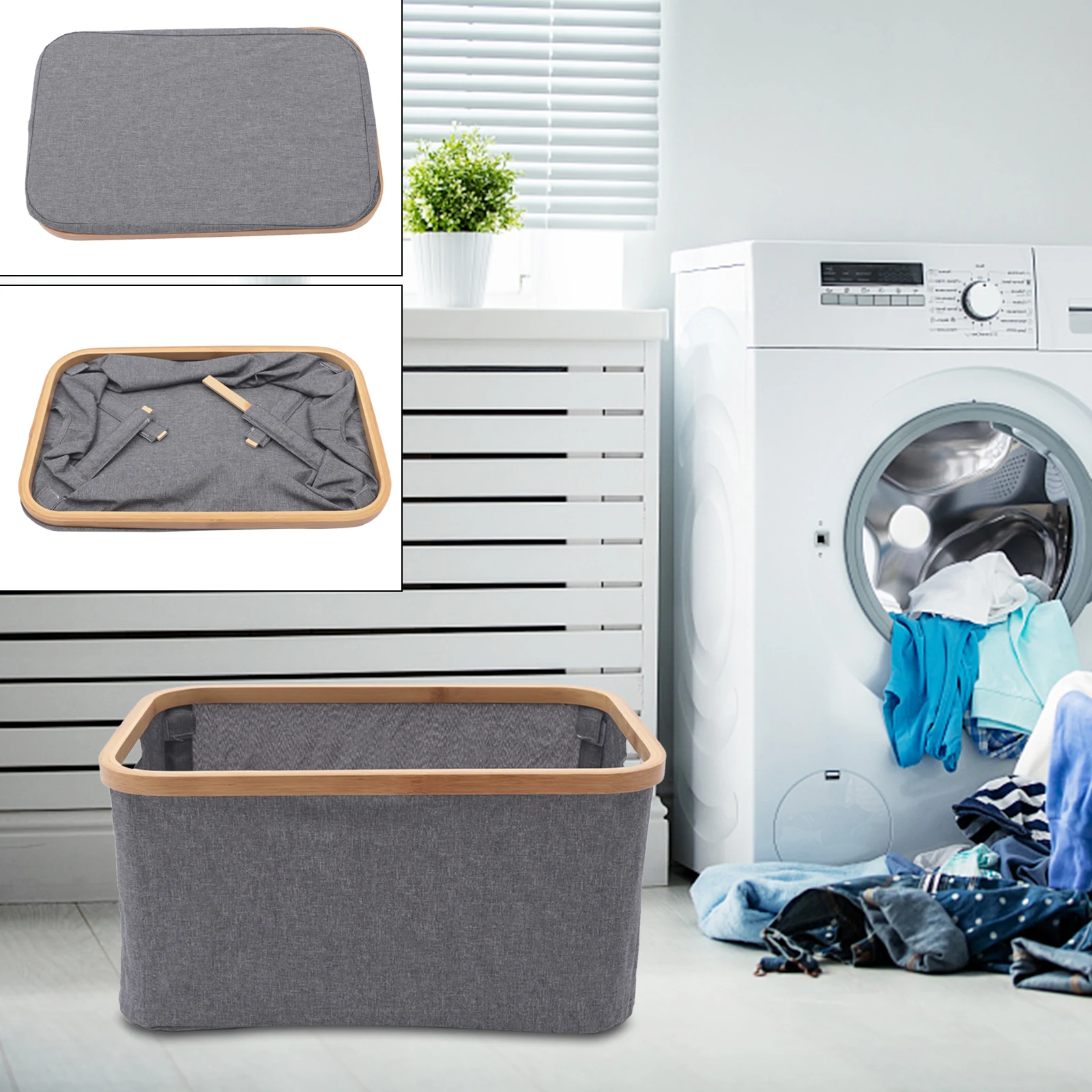 Laundry Basket Grey Dirty Clothes Hamper Collapsible Oxford Cloth Storage Bin
Laundry Basket Grey Dirty Clothes Hamper Collapsible Oxford Cloth Storage Bin