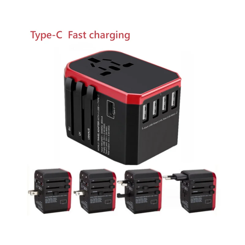 

Travel adapter UK AU EU US 4in1 International Charge Adapter USB Type-C Charger Mobile Phone Cell Phone Universal adapt