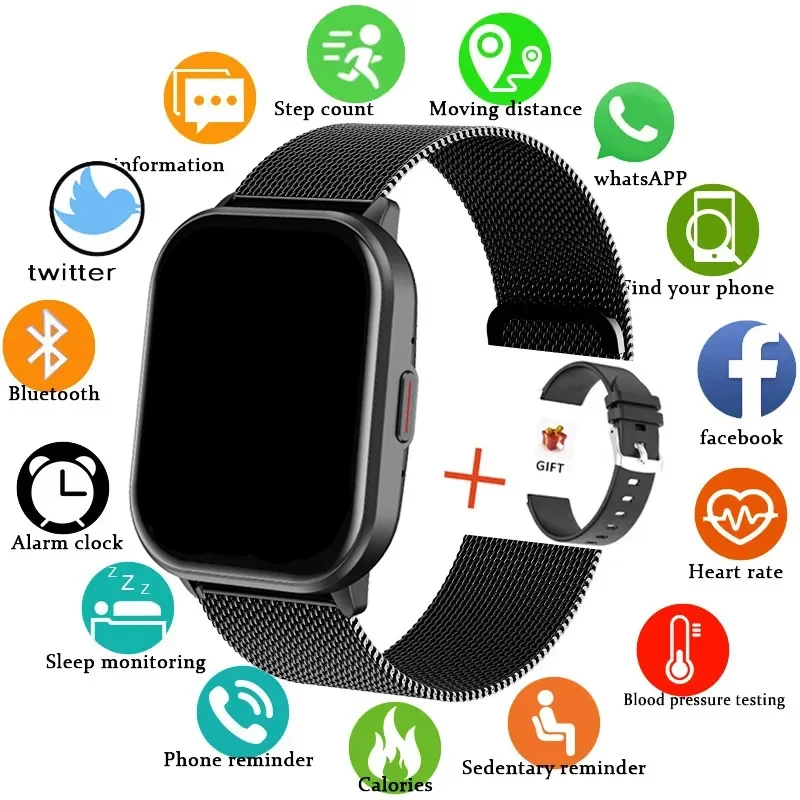 

New Smart Watch Men Women Heart Rate Blood Pressure 100+ Sports Modes Fitness Tracker Bluetooth Call Smartwatch Man For Xiaomi