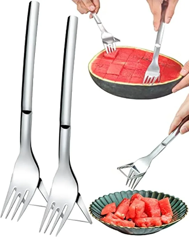 Watermelon Slicer Cutter , 2-in-1 Watermelon Fork Slicer, Watermelon Cutting Artifact, Stainless Steel Fruit Forks Slicer Knife
Watermelon Slicer Cutter , 2-in-1 Watermelon Fork Slicer, Watermelon Cutting Artifact, Stainless Steel Fruit Forks Slicer Knife