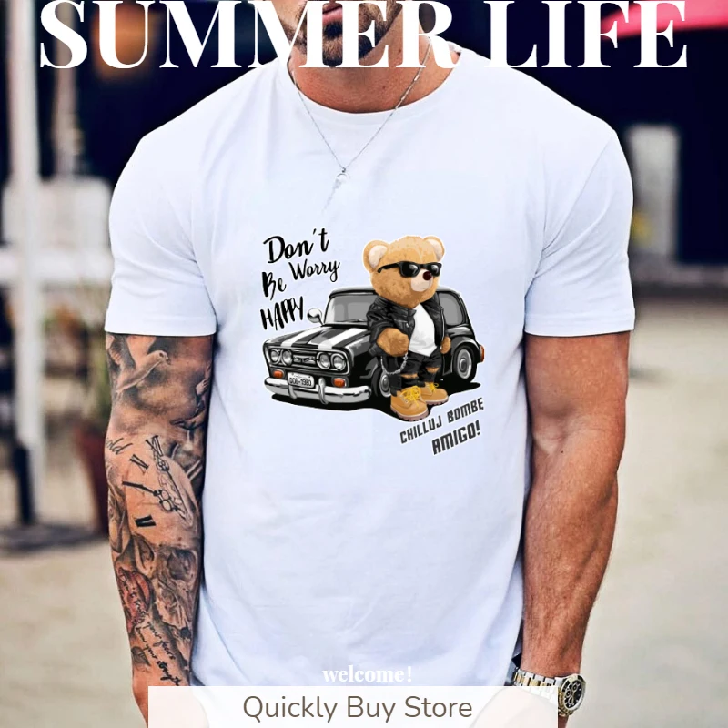 Men's New Cute Funny Teddy Bear Beside The Car T-Shirt Hip Hop Summer Tee Soft Casual Individualt-Shirt Creativity Lady Tshirts
Men's New Cute Funny Teddy Bear Beside The Car T-Shirt Hip Hop Summer Tee Soft Casual Individualt-Shirt Creativity Lady Tshirts
