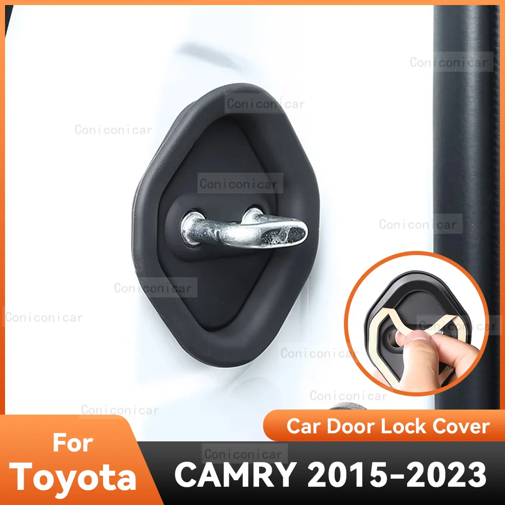 

Аксессуары для TOYOTA CAMRY 2015-2023, автомобильный силиконовый дверной замок, защитная крышка, эмблемы, бесшумная защита украшения