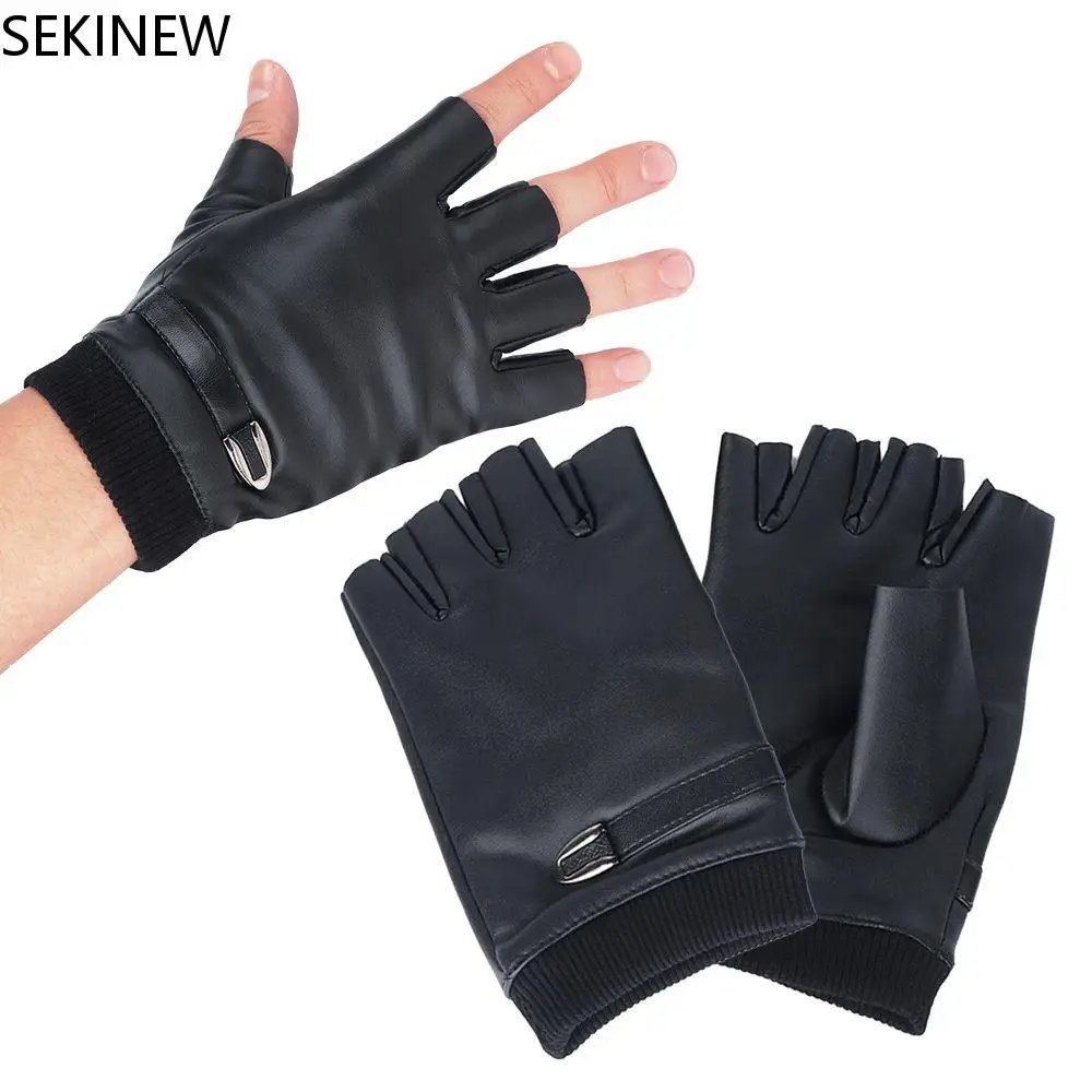 1Pair Black PU Leather Fingerless Gloves Solid Button Warm Half Finger Driving Men motor Punk Gloves
1Pair Black PU Leather Fingerless Gloves Solid Button Warm Half Finger Driving Men motor Punk Gloves