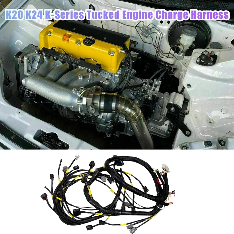 K20 K24 K-Series Tucked Engine Harness For Honda Acura K-Swap Integra CRX EK EG Civic EP3 01-05 RSX 02-04 
K20 K24 K-Series Tucked Engine Harness For Honda Acura K-Swap Integra CRX EK EG Civic EP3 01-05 RSX 02-04