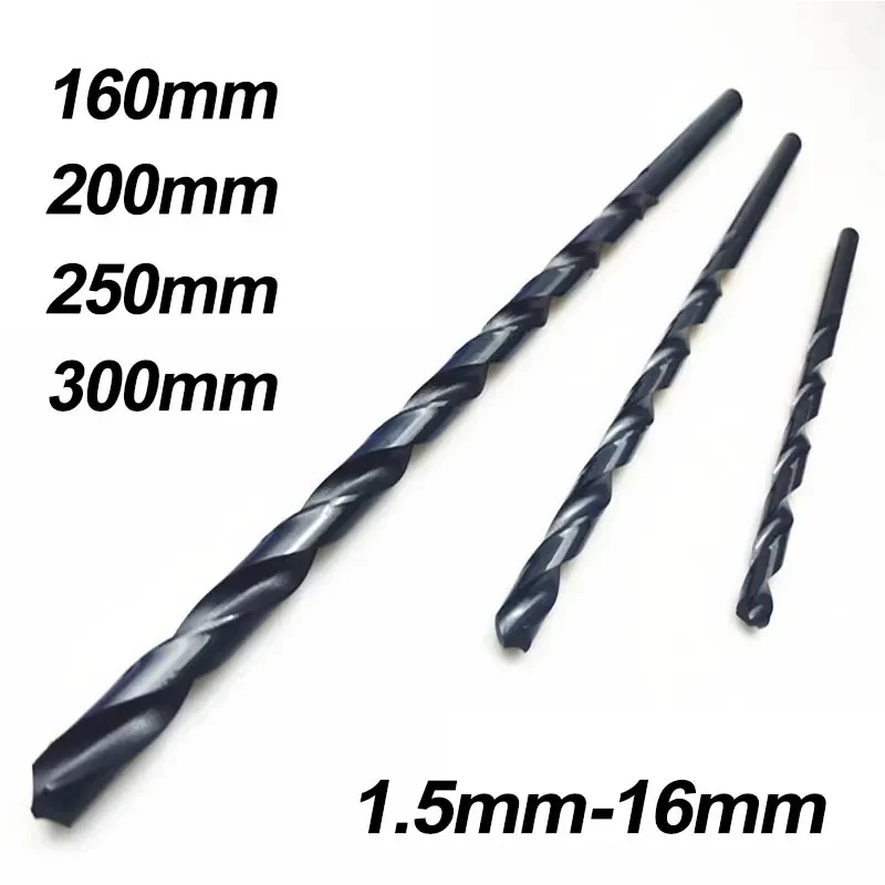 1.5mm-16mmx160/200/250/300mm OAL HSS M2 Black Oxide Long Twist Drill Bits For Metalworking Alloy Steel & Cast Iron
1.5mm-16mmx160/200/250/300mm OAL HSS M2 Black Oxide Long Twist Drill Bits For Metalworking Alloy Steel & Cast Iron