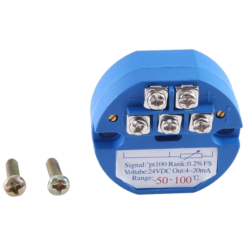 

RTD PT100 Temperature Transmitter Module Thermal Resistance -50-100°C DC24V Output 4-20MA Easy To Use