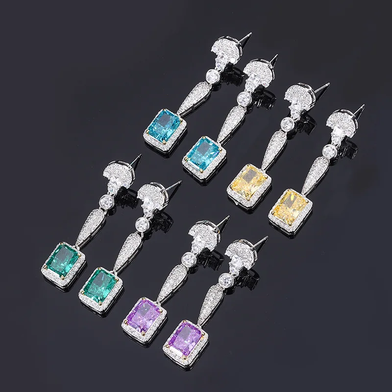 Elegant 6*8mm Yellow Green Blue Purple High Carbon Diamond 925 Sterling Silver Earrings For Women Free Shipping Anniversary Gift
Elegant 6*8mm Yellow Green Blue Purple High Carbon Diamond 925 Sterling Silver Earrings For Women Free Shipping Anniversary Gift