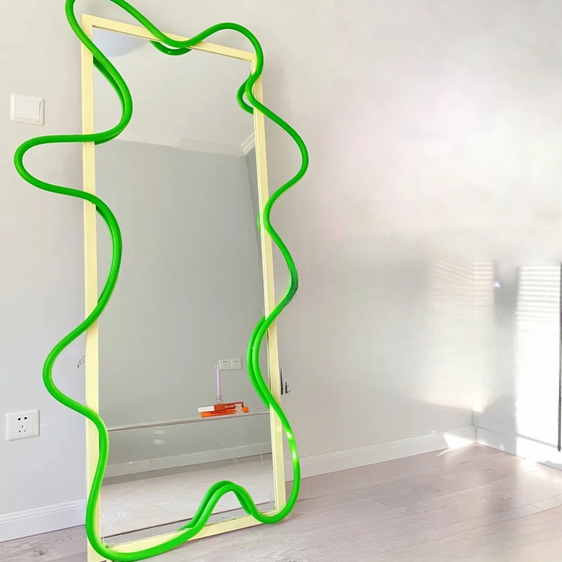 

Dressing mirror, full body, floor standing, household wall mounted fitting, girls bedroom, three-dimensional, small apartment