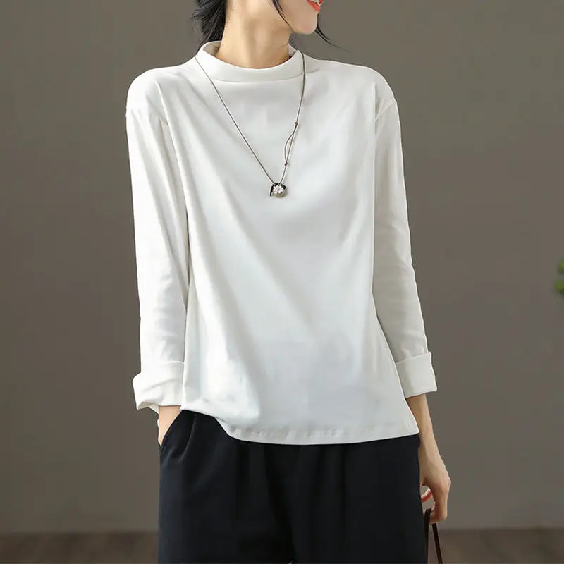 Temperament Commuter Women's Top 2023 Autumn and Winter New Half High Neck Long Sleeve Simplicity Solid Color Versatile Pullover
Temperament Commuter Women's Top 2023 Autumn and Winter New Half High Neck Long Sleeve Simplicity Solid Color Versatile Pullover