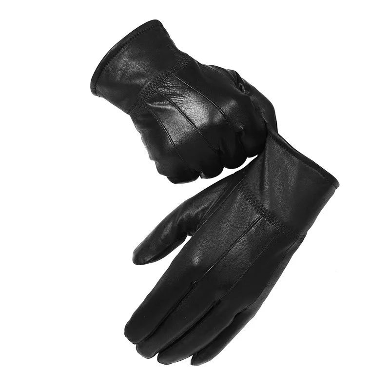 

Men Women Genuine Leather Gloves Fleece Warm Winter Windproof Riding Driving Gloves Plush Lining Thick Sheepskin Glove