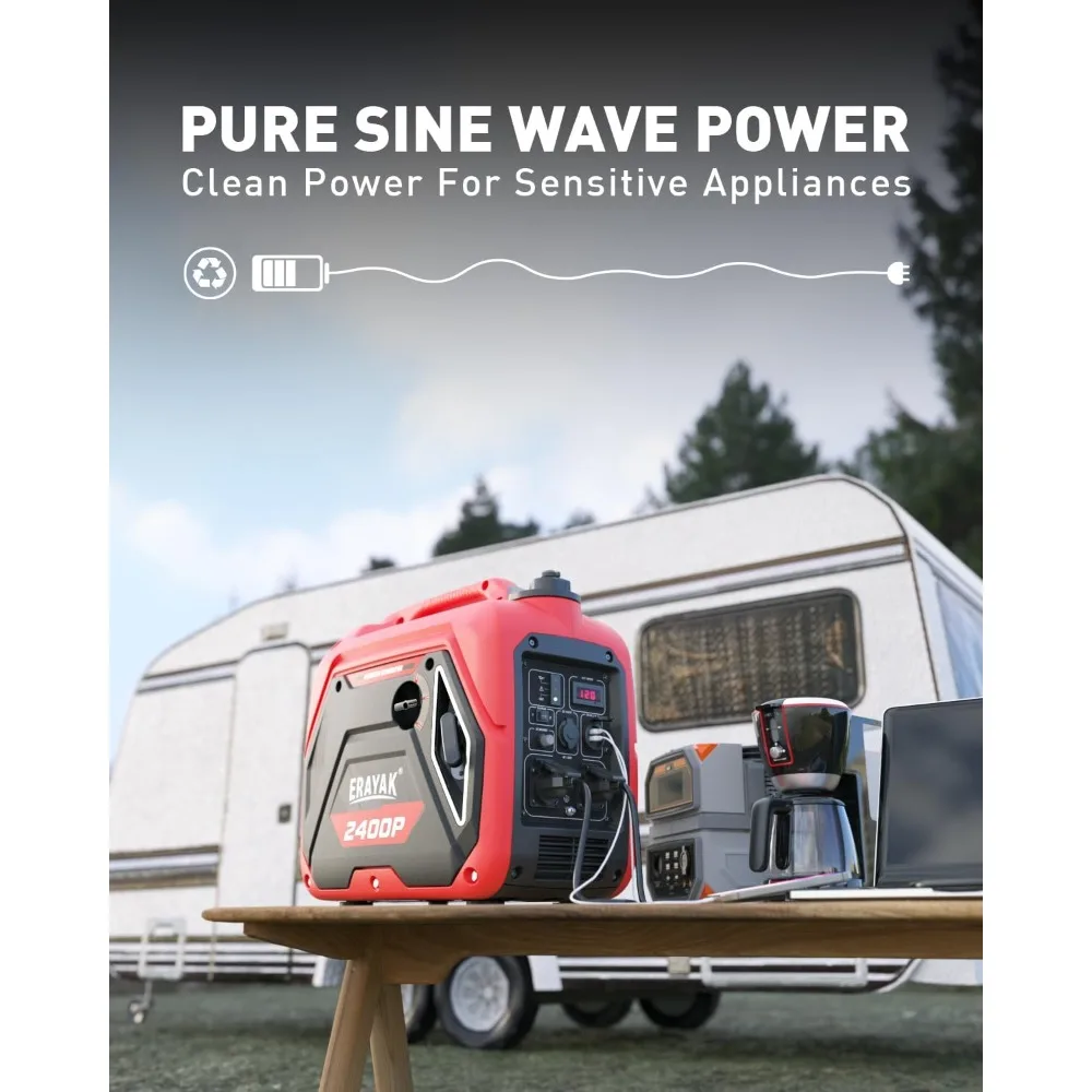 2400W Portable Inverter Generator for Home Use, Super Quiet Small Generator for Camping Outdoor Emergency Power Backup, Engine
2400W Portable Inverter Generator for Home Use, Super Quiet Small Generator for Camping Outdoor Emergency Power Backup, Engine