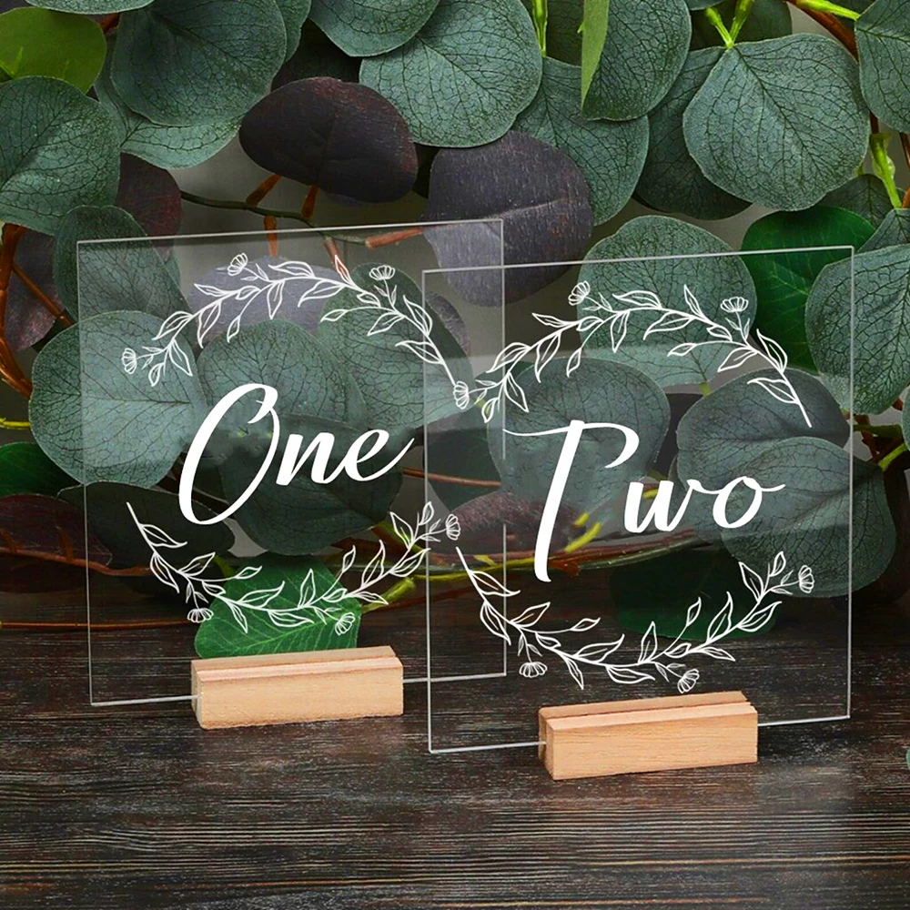 Wedding Table Numbers Clear Acrylic Signs, Party Decor, Engraved Name Tag, Place Card, Custom Wedding Gift Decorations
Wedding Table Numbers Clear Acrylic Signs, Party Decor, Engraved Name Tag, Place Card, Custom Wedding Gift Decorations
