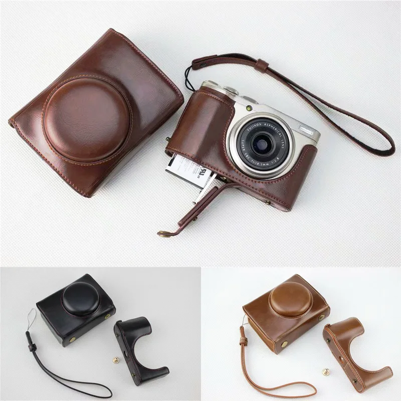 

Leather Camera Hard case Bag Grip strap for Fujifilm Fuji XF10