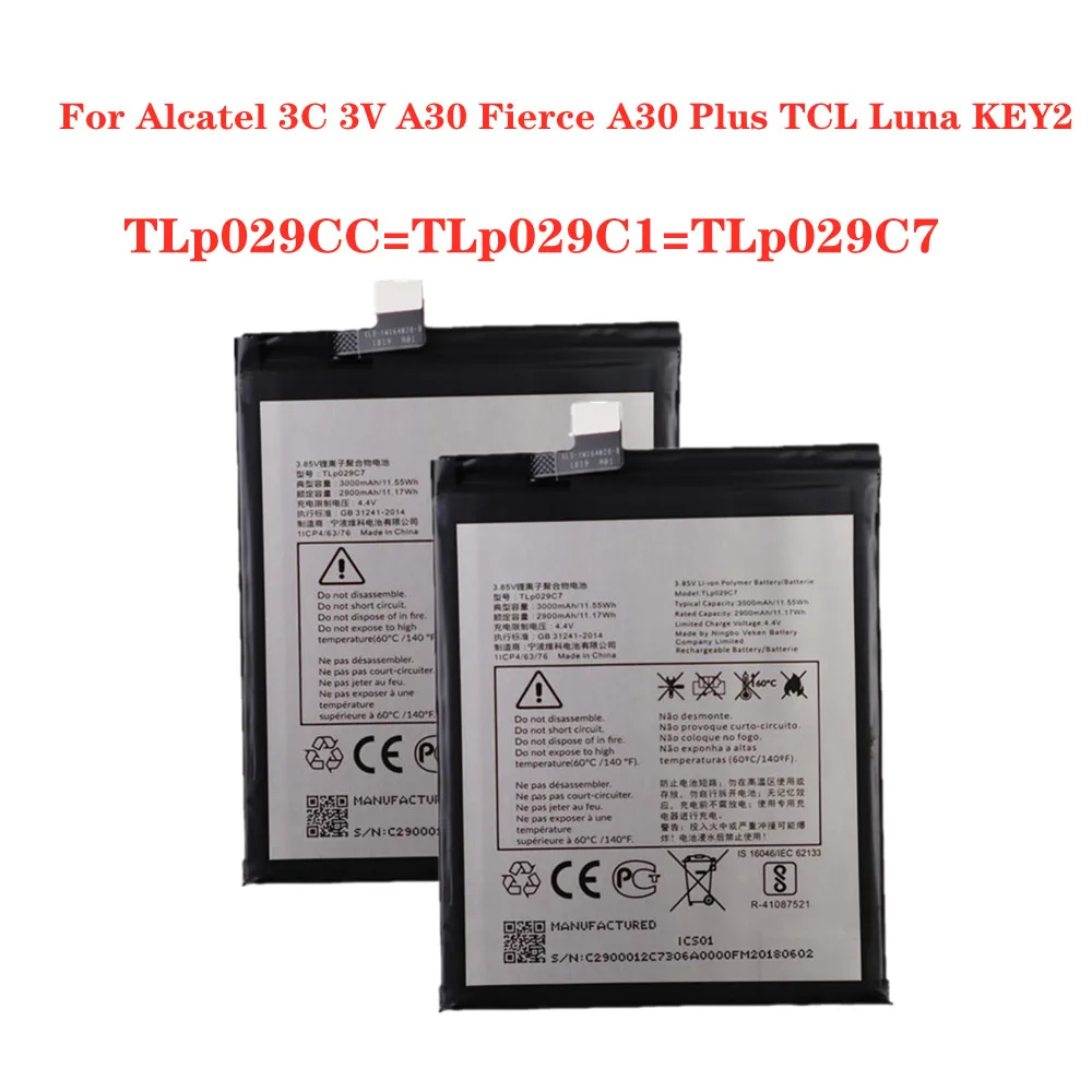 TLp029C1 TLp029C7 For Alcatel 3C 3V 5099 Y A D U I A30 Fierce Plus OT-5049S OT-5049Z OT-5026A Luna KEY2 LE BBE100 Phone Battery
TLp029C1 TLp029C7 For Alcatel 3C 3V 5099 Y A D U I A30 Fierce Plus OT-5049S OT-5049Z OT-5026A Luna KEY2 LE BBE100 Phone Battery