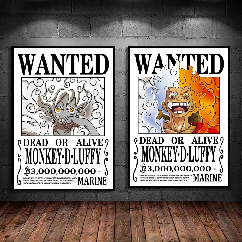 

Anime Character Pictures One Piece Bounty Wanted Luffy Poster Home Hd Print Art Prints Decor Gifts Kid Action Figures