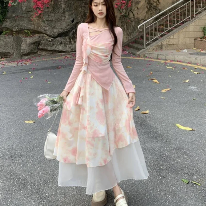 Skirt Set Women's Clothing 2023 Spring Summer Sweet Elegant Irregular Long Sleeve Top High Waist Fragmented Flower Half Skirt
Skirt Set Women's Clothing 2023 Spring Summer Sweet Elegant Irregular Long Sleeve Top High Waist Fragmented Flower Half Skirt