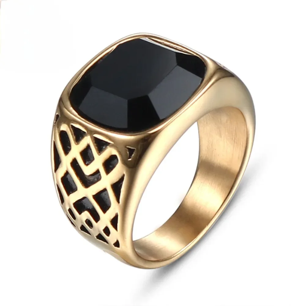 CHUANGCHENG Fashion Personality Retro Black Gemstone Domineering Stainless Steel Ring Size 8-12
CHUANGCHENG Fashion Personality Retro Black Gemstone Domineering Stainless Steel Ring Size 8-12