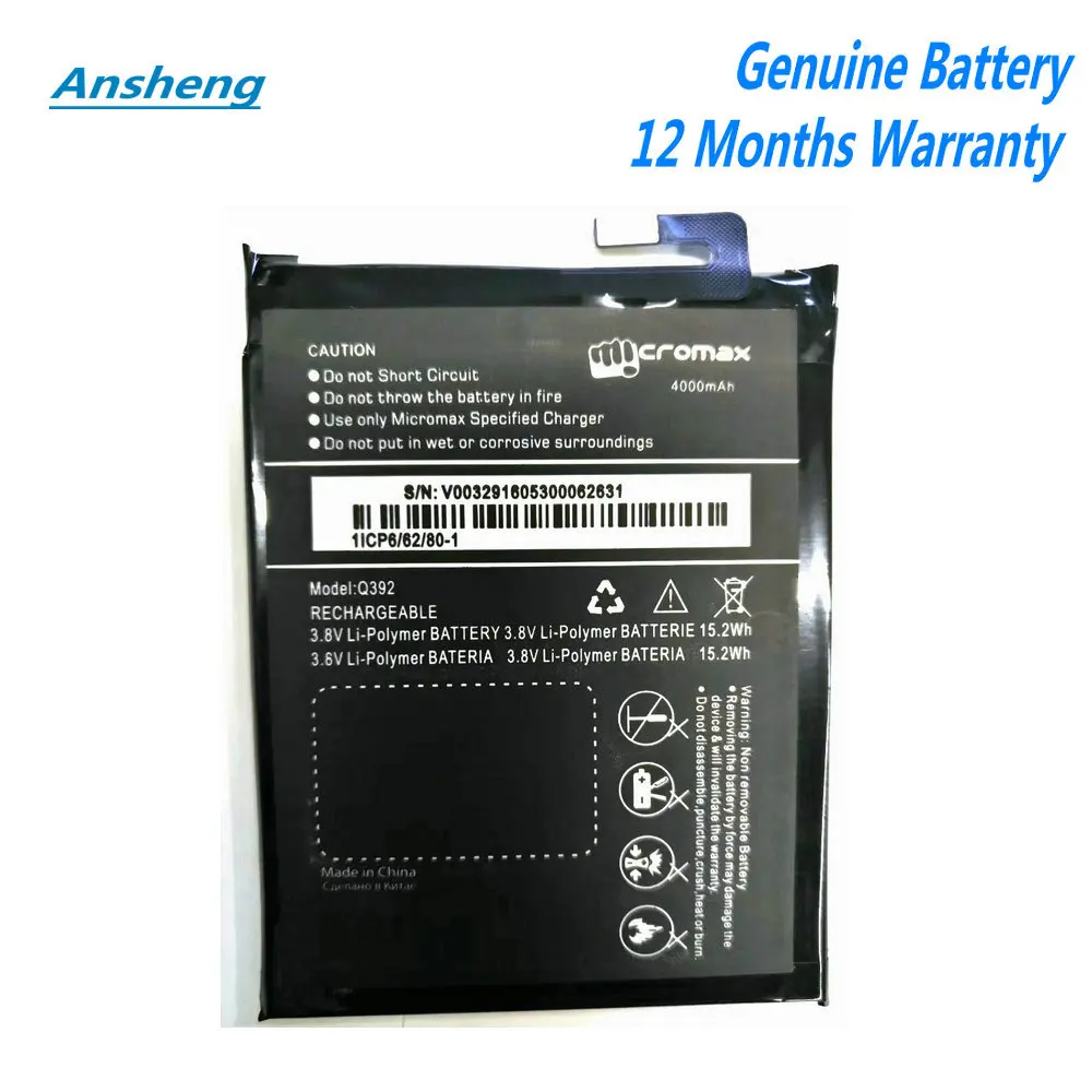 

Original 4000mAh Q392 Battery For Micromax Canvas Juice 3 Q392 Smart Phone