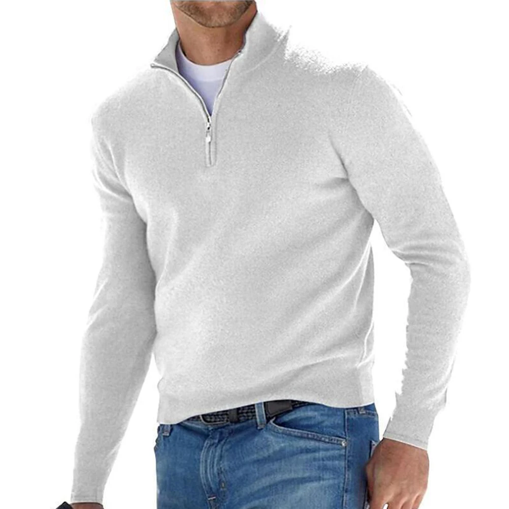 Mens Bottoming Long Sleeved Pullover Zip V Neck Shirt Warm Knitted Sweater Strick Fashion Tops Blouse Solid Cashmere Undercoat
Mens Bottoming Long Sleeved Pullover Zip V Neck Shirt Warm Knitted Sweater Strick Fashion Tops Blouse Solid Cashmere Undercoat