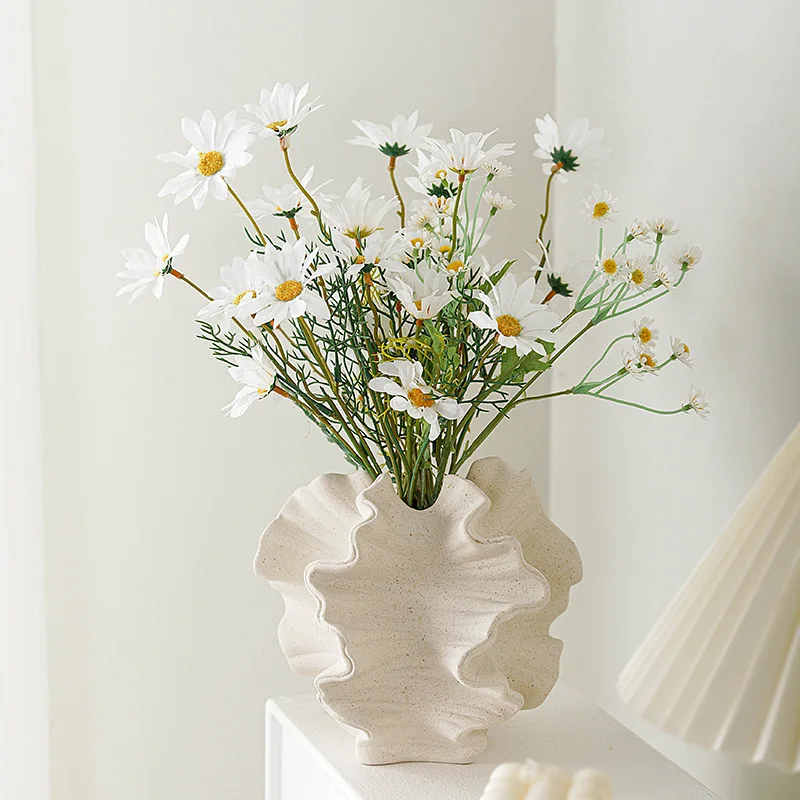 

European Art Vase Flower Plain Fired Frosted Texture Ceramic Creative Hydroponic Dry Flower Insert Home Decoration Gift Crafts