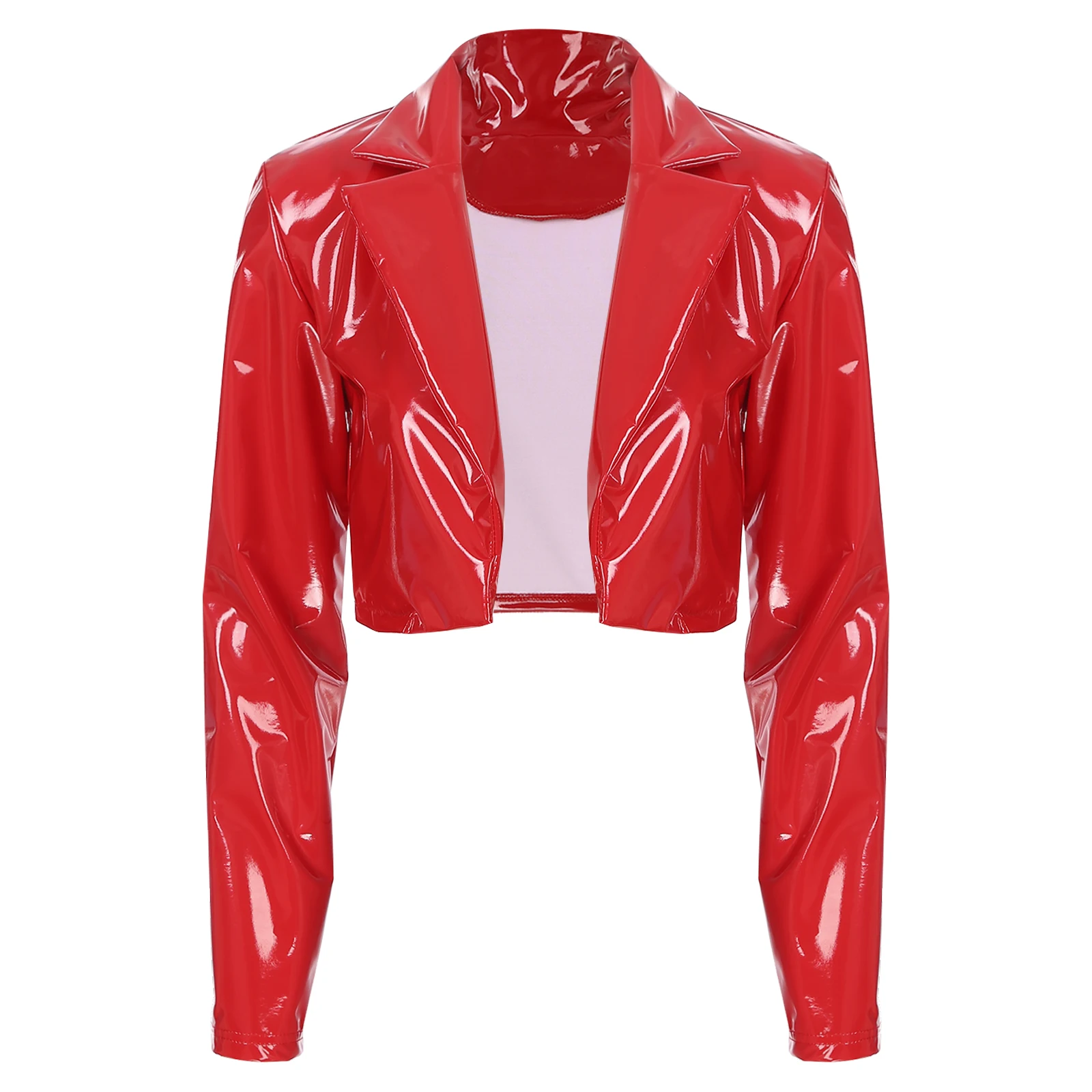 Womens Lapel Casual Slim Fit Tops Blouse Patent Leather Fashion Jacket Wet Look Cropped Coat for Party Club Music Festival
Womens Lapel Casual Slim Fit Tops Blouse Patent Leather Fashion Jacket Wet Look Cropped Coat for Party Club Music Festival