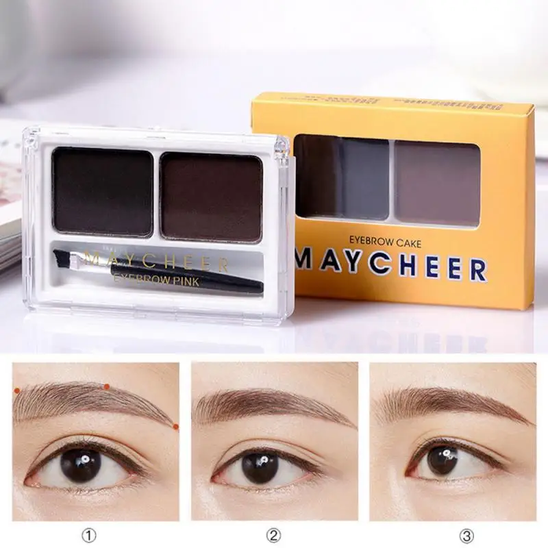 

Eyeshadow Makeup 2 Color Waterproof Eyebrow Powder Eye Shadow Eye Brow Palette with Brush Eyebrow Enhancer Professional