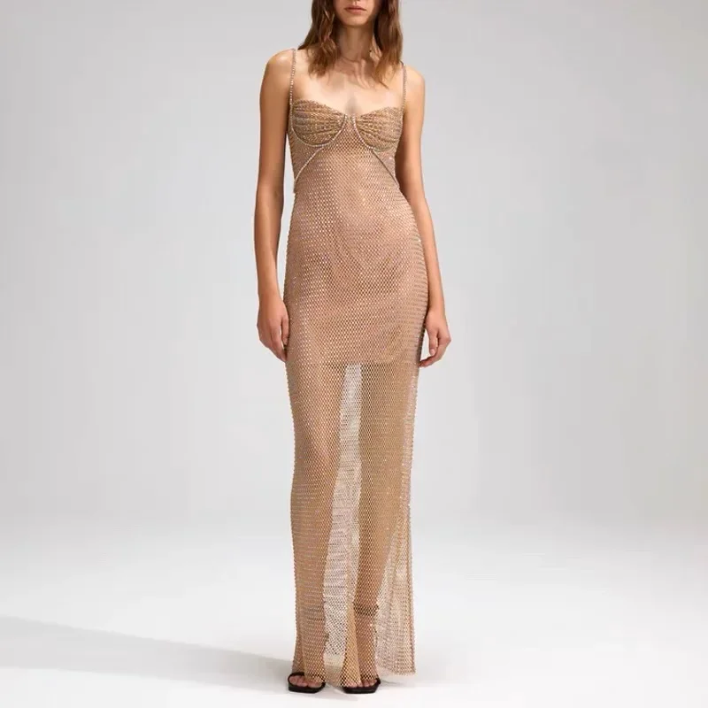 Women shiny diamond sling long dress 2023 new fashion sexy lady slim midi dress
Women shiny diamond sling long dress 2023 new fashion sexy lady slim midi dress