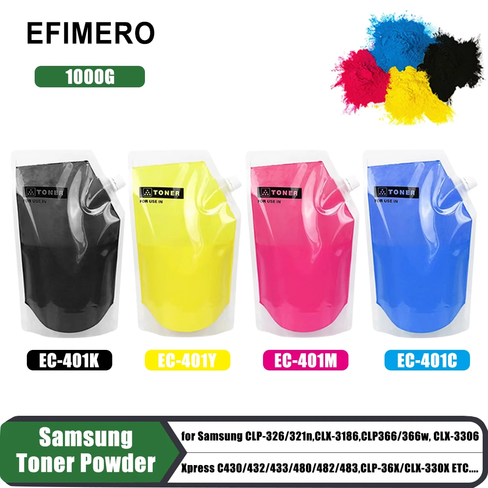 1000g CLT-407/404/406/409S Toner Cartridge Powder for Samsung CLP-326/321n CLX-3186 CLP366/366w CLX-3306 Xpress C430 CLP-36X
1000g CLT-407/404/406/409S Toner Cartridge Powder for Samsung CLP-326/321n CLX-3186 CLP366/366w CLX-3306 Xpress C430 CLP-36X