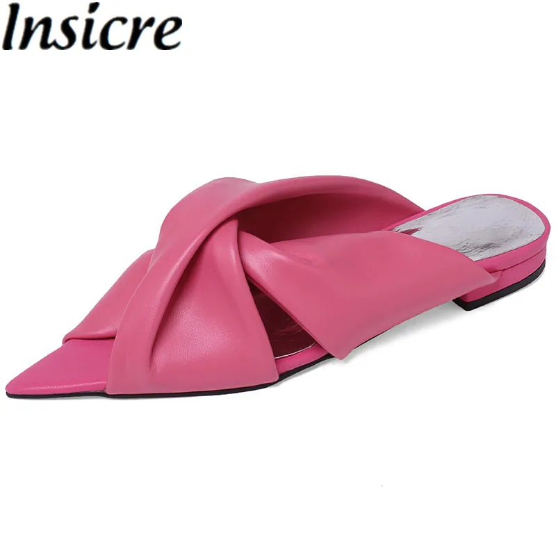 Insicre Sheepskin 2022 Fashion Summer Slippers Flats Pointed Toe Full Genuine Leather Low Heel Women Sandals Casual Shoes
Insicre Sheepskin 2022 Fashion Summer Slippers Flats Pointed Toe Full Genuine Leather Low Heel Women Sandals Casual Shoes