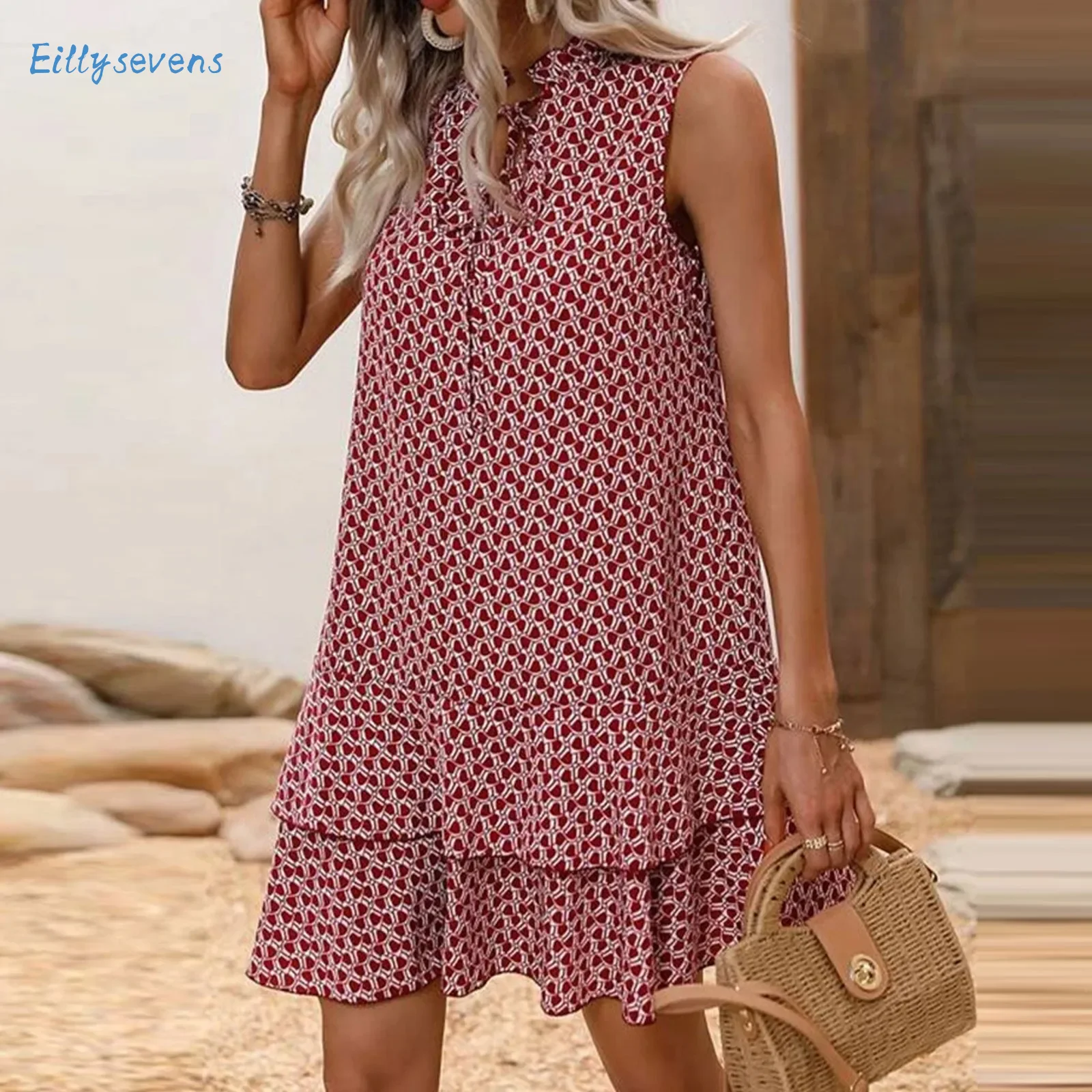 Bohemian Popular Printed Dresses Causal V-Neck Tie Sleeveless Dress Daily Vacation Date All-Match Loose Comfortable Dresses
Bohemian Popular Printed Dresses Causal V-Neck Tie Sleeveless Dress Daily Vacation Date All-Match Loose Comfortable Dresses