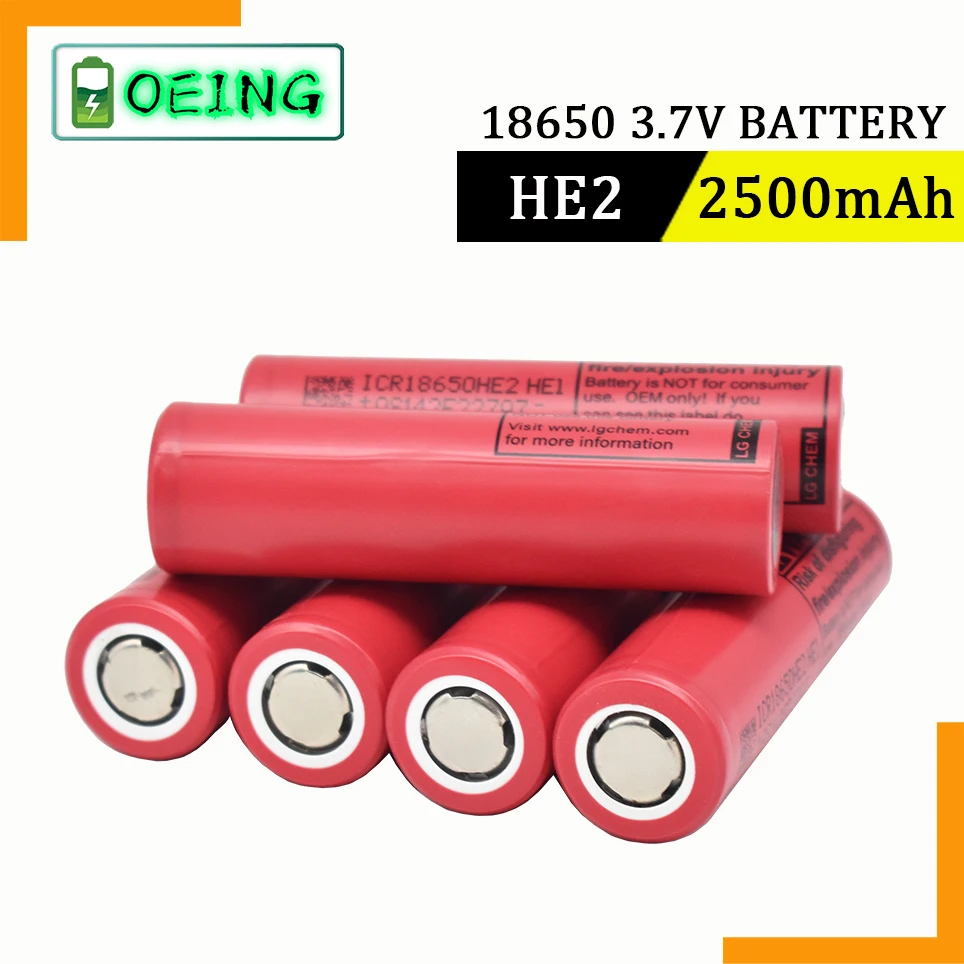 NEWEST 100% Original 18650 HE2 3.7V Battery 2500mAh 20A Rechargeable battery HE2 18650 HE2 battery power tools + Free Shipping
NEWEST 100% Original 18650 HE2 3.7V Battery 2500mAh 20A Rechargeable battery HE2 18650 HE2 battery power tools + Free Shipping