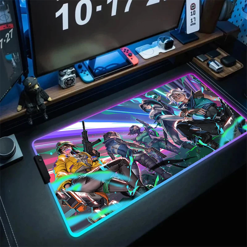 RGB Mouse Pad Valorant Luminous Mousepad Thick XXL 800x300 HD Customized Desk Mat Big PC Computer Backlit Gaming Mausepads LED
RGB Mouse Pad Valorant Luminous Mousepad Thick XXL 800x300 HD Customized Desk Mat Big PC Computer Backlit Gaming Mausepads LED