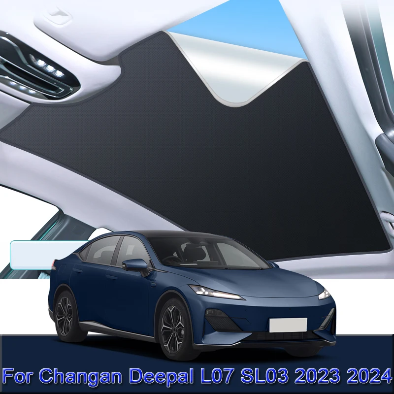 

For Changan Deepal L07 SL03 2023 2024 Car Electrostatic Adsorption Sunroof Sunshade Heat Insulation Skylight Sticker Accessories