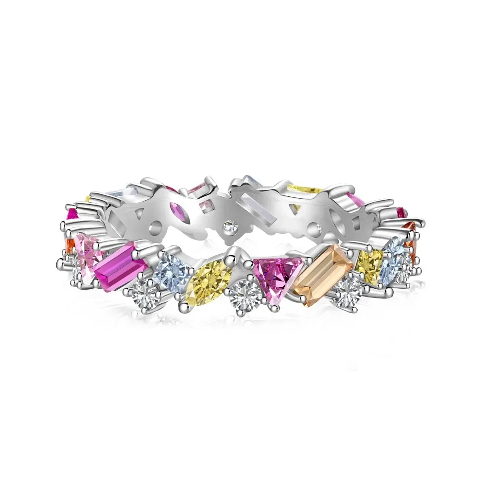Girls' Sterling Silver Ring White Round Zirconia Colorful Horse Eye Stone Triangle Geometry Full Diamond Exquisite Jewelry
Girls' Sterling Silver Ring White Round Zirconia Colorful Horse Eye Stone Triangle Geometry Full Diamond Exquisite Jewelry