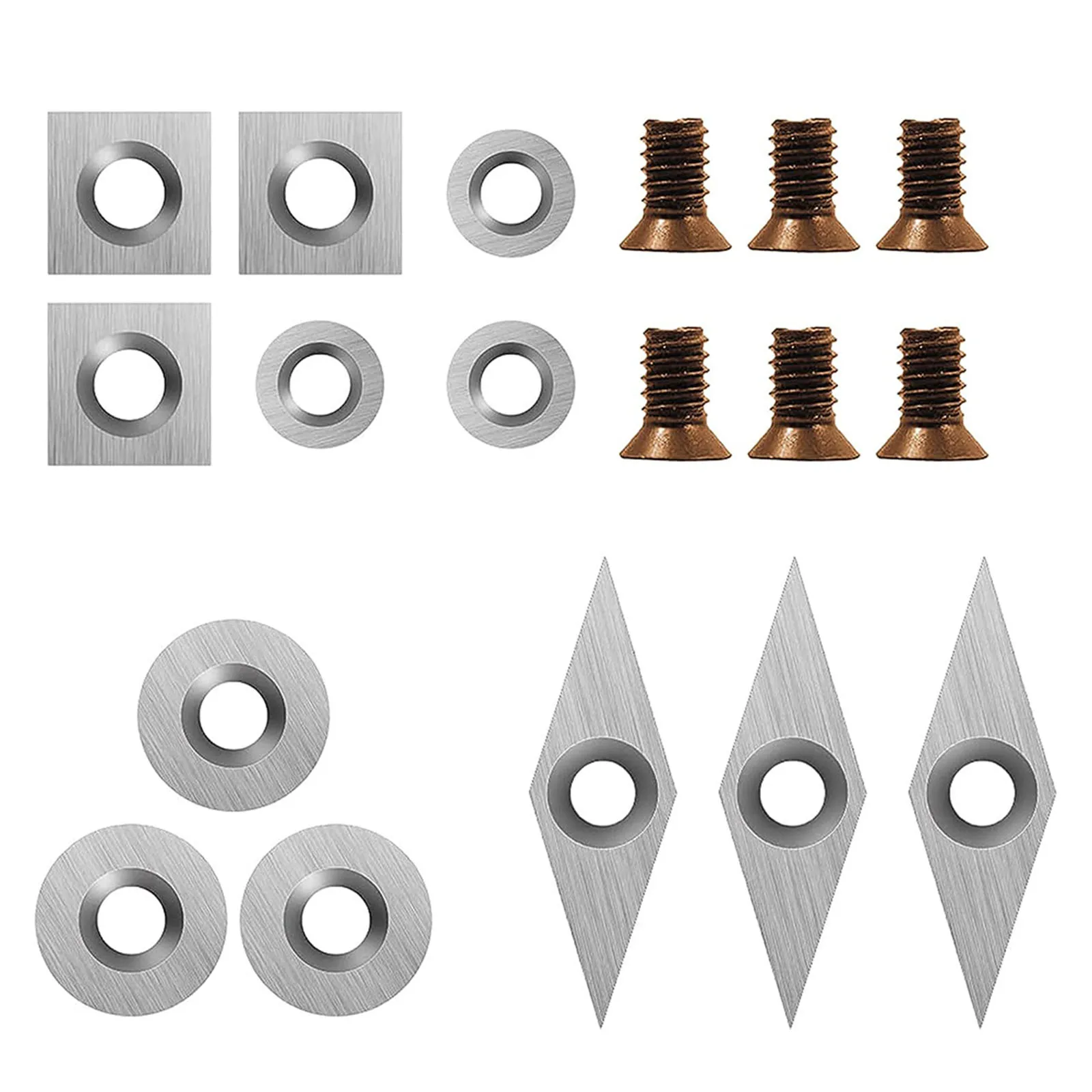 18pcs Carbide Inserts Turning Blade Plate Cutter Lathe Tool Turning Holder With Screws Replacement Tools Accessories
18pcs Carbide Inserts Turning Blade Plate Cutter Lathe Tool Turning Holder With Screws Replacement Tools Accessories